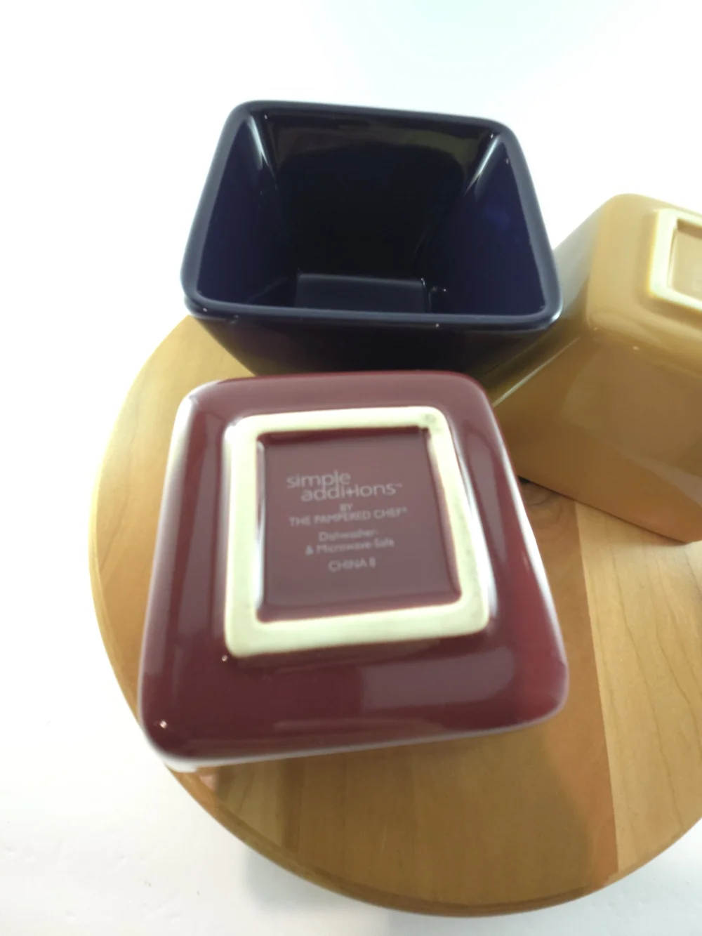 Pampered Chef Simple Additions Small Bowls & Matching Plates Blue, Yellow, Red